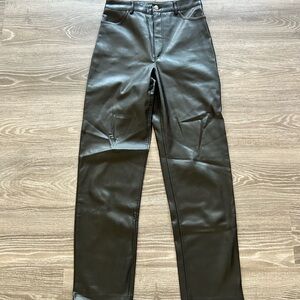 Dynamite Black Faux Leather High-Rise Pants